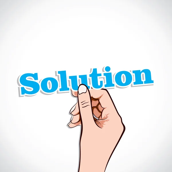 Solution word in hand — Stock Vector