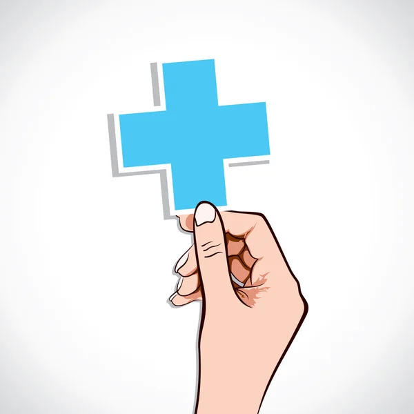 Signe médical à la main — Image vectorielle