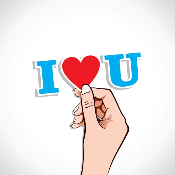 I Love you word in hand — Stock Vector