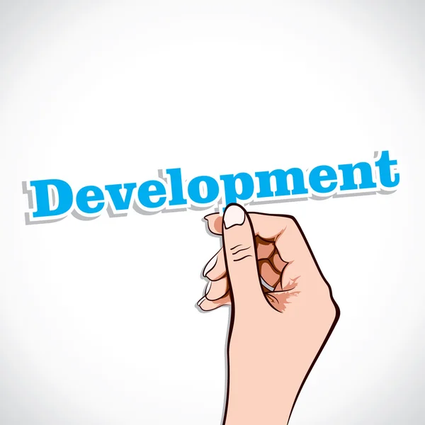 Ontwikkeling in de hand word — Stockvector