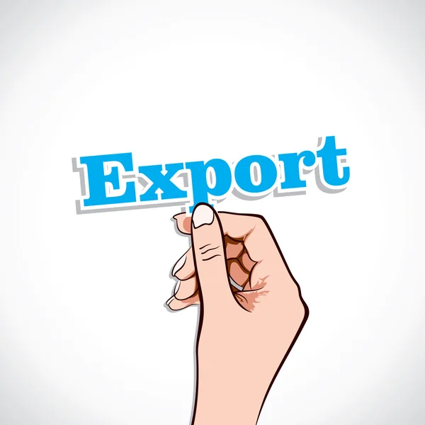 Eksport słowo w ręku — Wektor stockowy