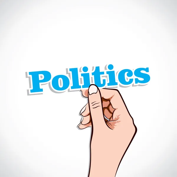 Política palabra en mano — Vector de stock