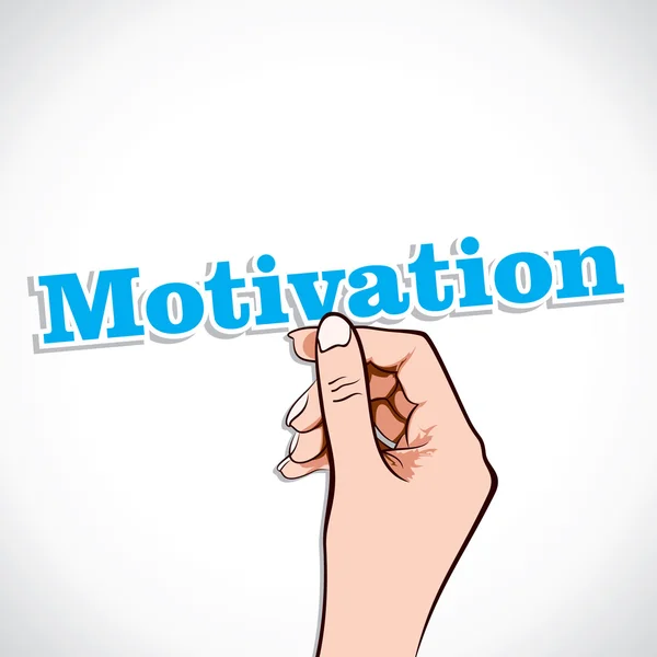 Motivation word in hand — Stock Vector