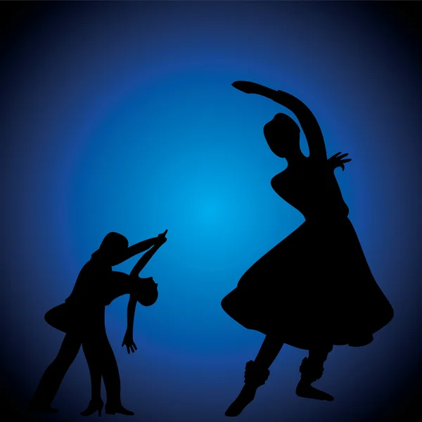 Ilustrasi India klasik dan salsa pasangan penari - Stok Vektor