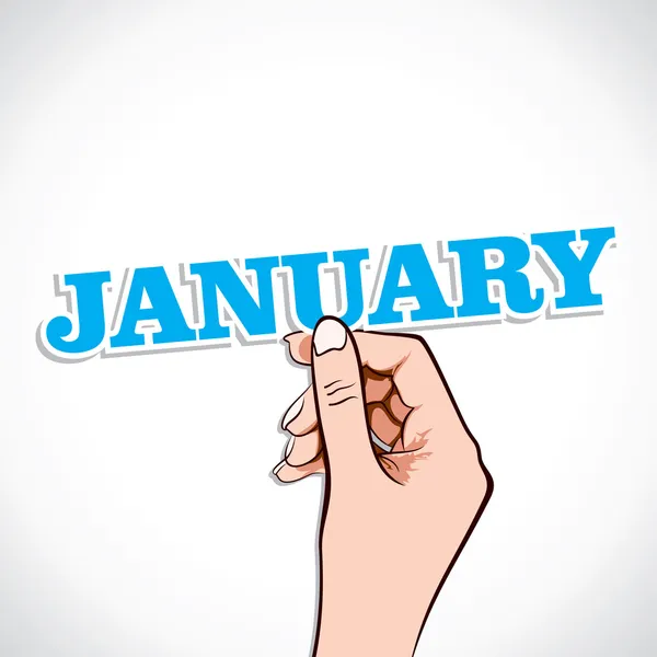 January Word In Hand — Stock Vector