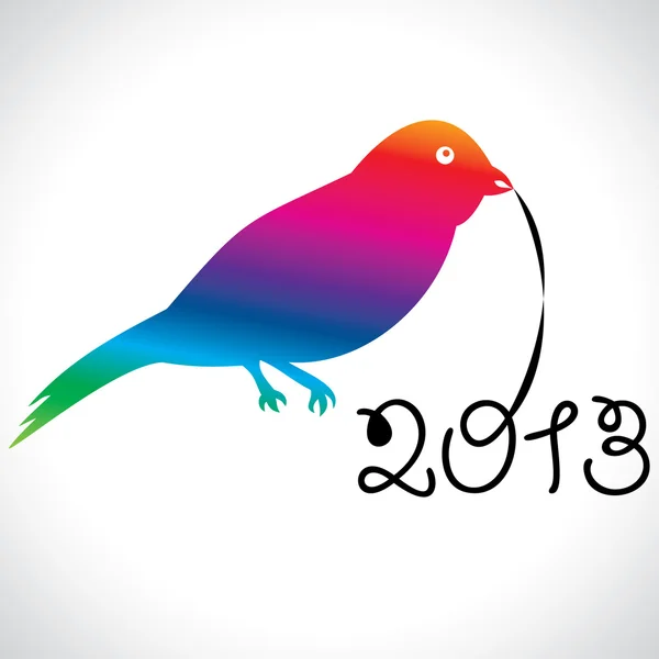 Pájaro con feliz año nuevo 2013 — Vector de stock