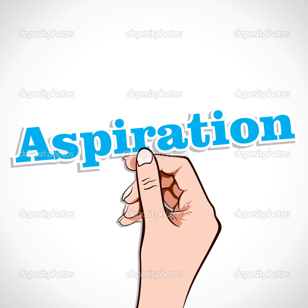 Aspiration word in hand