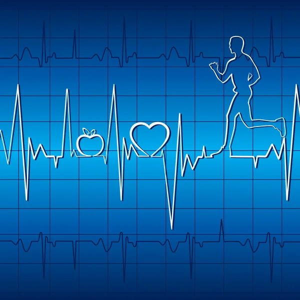 Heart beat graph — Stock Vector