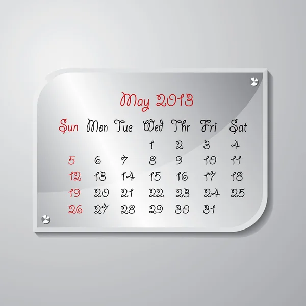 Mai calendrier 2013 — Image vectorielle