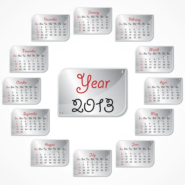 Año nuevo calendario 2013 — Vector de stock
