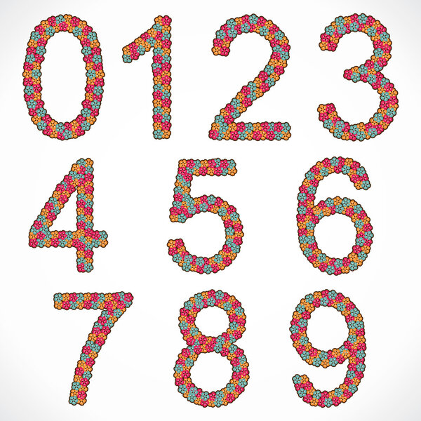 number write in flower style