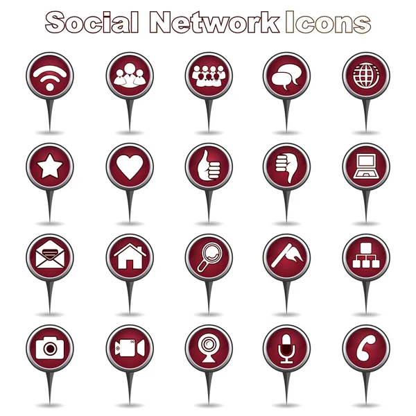 Conjunto de iconos de redes sociales — Archivo Imágenes Vectoriales