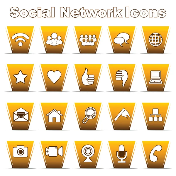 Uppsättning ikoner för sociala nätverk — Stock vektor