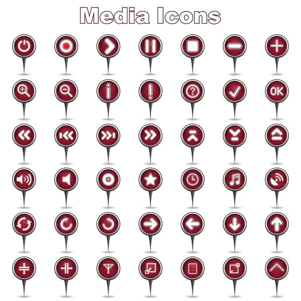 Conjunto de iconos de medios — Archivo Imágenes Vectoriales