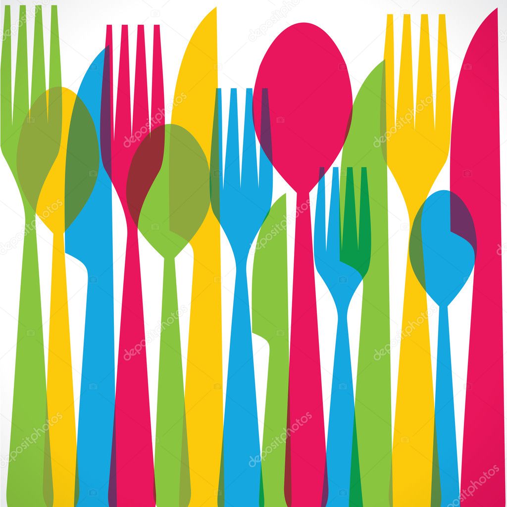 Colorful fork pattern background