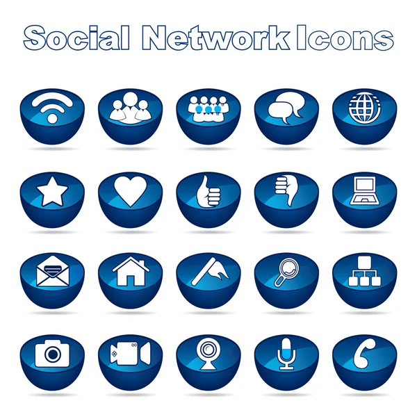 Ikony sociální sítě — Stockový vektor