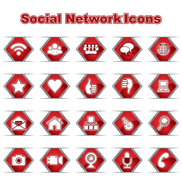 Set di icone dei social network — Vettoriale Stock