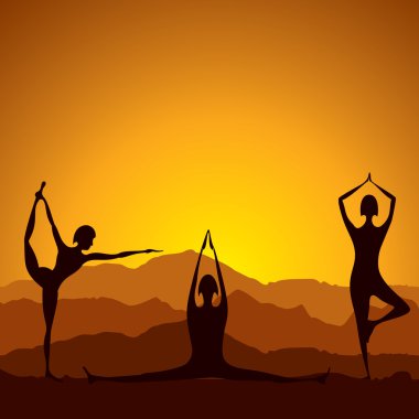 farklı yoga kadın figürü