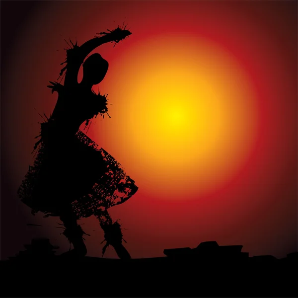 Illustration du danseur classique indien — Image vectorielle