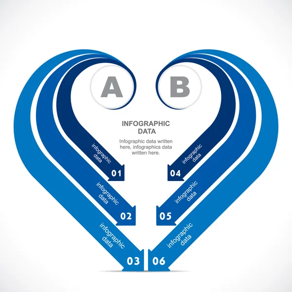 Info-graphics in de vorm van hart — Stockvector