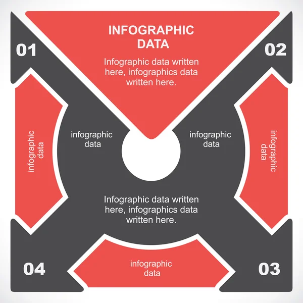 Info-grafik i färgerna röd och grå — Stock vektor