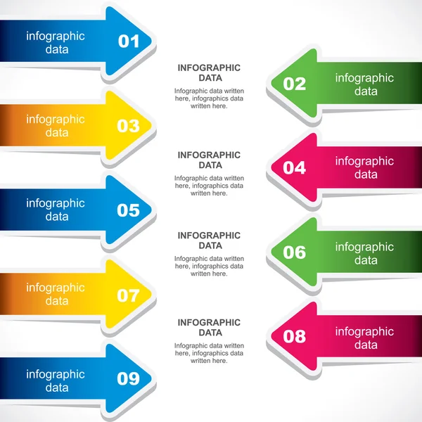 Freccia disegno infografico — Vettoriale Stock