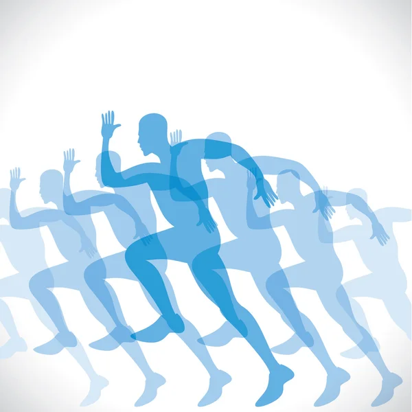 Синій бігун людина — стоковий вектор
