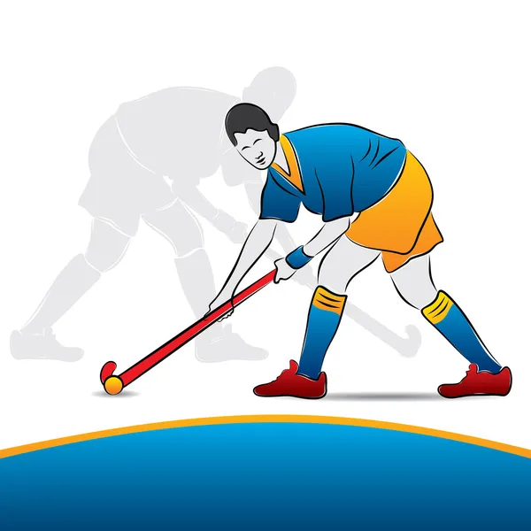 Giocatrice di hockey femminile — Vettoriale Stock