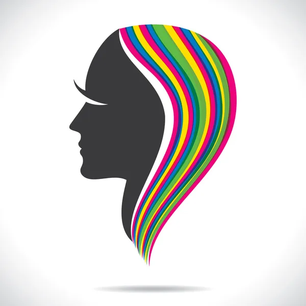 Cheveux colorés fille de mode — Image vectorielle
