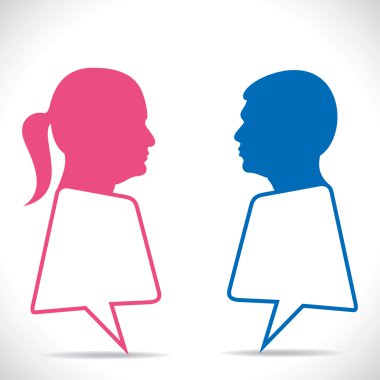 kadın ve erkek mesaj kabarcık