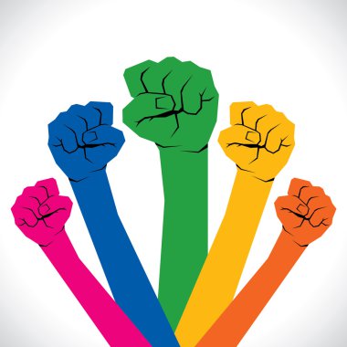 Fists up background clipart
