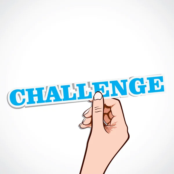 Challenge word in hand stock vector — Stock Vector