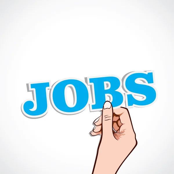 Jobs word in hand stock vector — Stock Vector