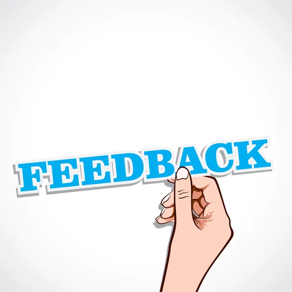 Feedback word in de hand voorraad vector — Stockvector