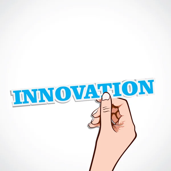 Innovation word in hand stock vector — Stock Vector