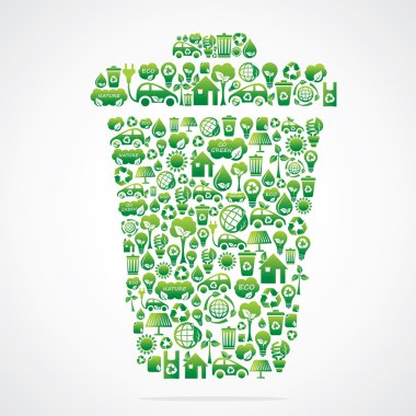 geri dönüşüm kutusu ile çevre doğa kutsal kişilerin resmi