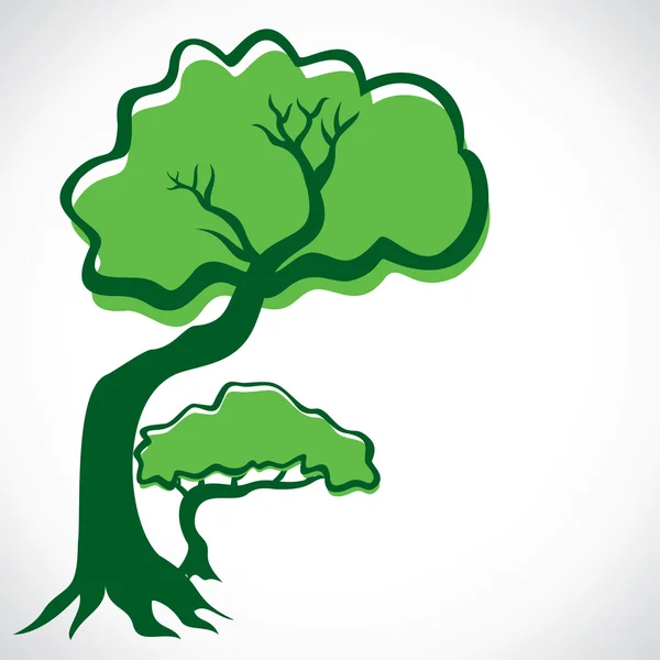 Groene boom voorraad vector achtergrond — Stockvector