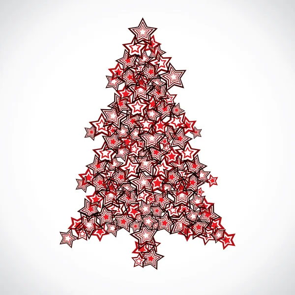 Merry christmas star tree background — Stock Vector