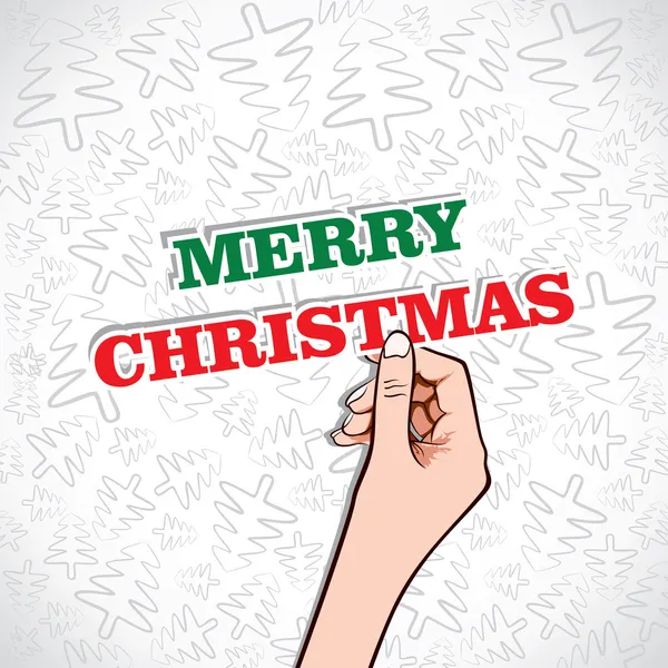 Merry christmas in hand stock vector — Stock Vector