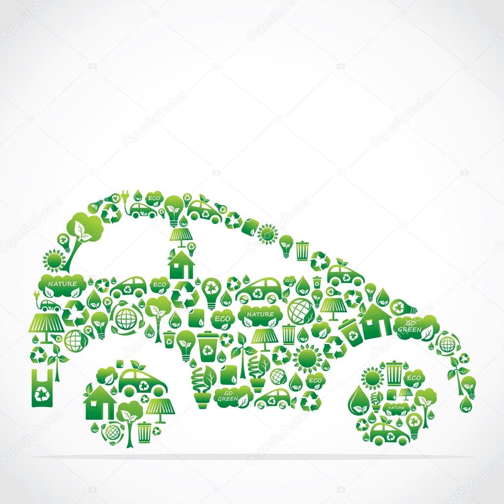 Car Design by nature icon stock vector