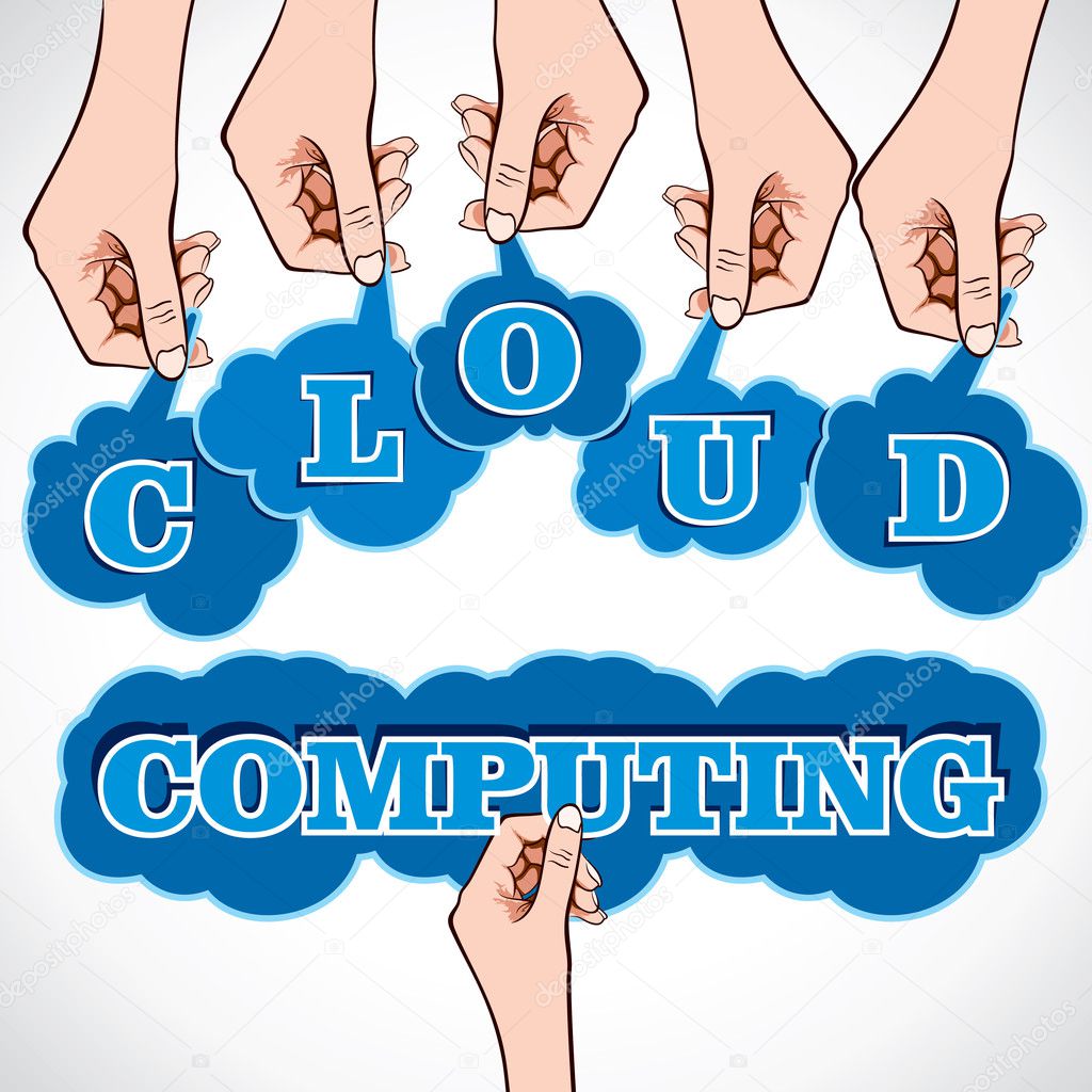 Hand showing cloud computing