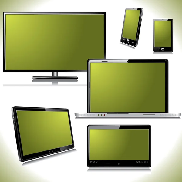 set bilgisayar cihazları - dizüstü bilgisayar, monitör, tablet pc, smartphone