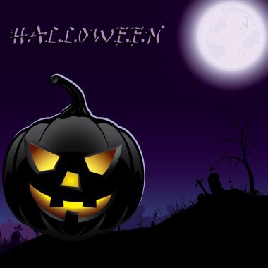 Cadılar Bayramı Balkabağı ay ışığında