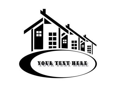 Evleri beyaz arka plan üzerinde vektör çizim