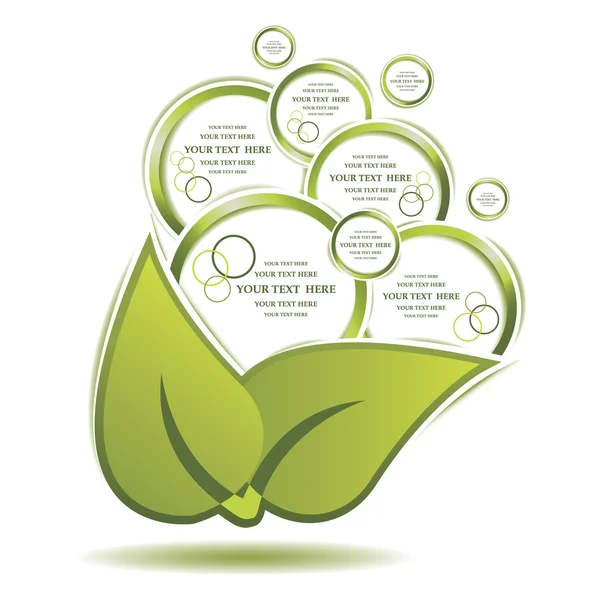 Papír zöld buborékok web design elszigetelt. Vektoros illusztráció — Stock Vector