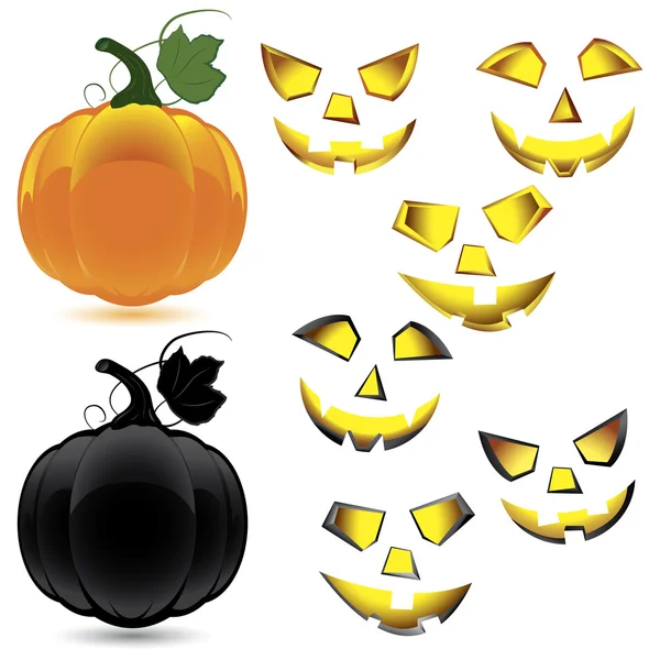 Set of makeup and pumpkin for Halloween — Stock Vector