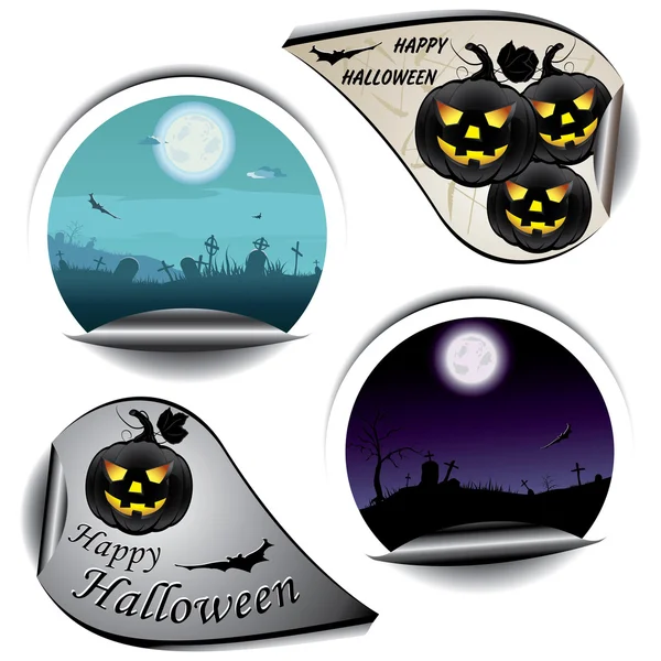 Conjunto de adesivos para Halloween —  Vetores de Stock