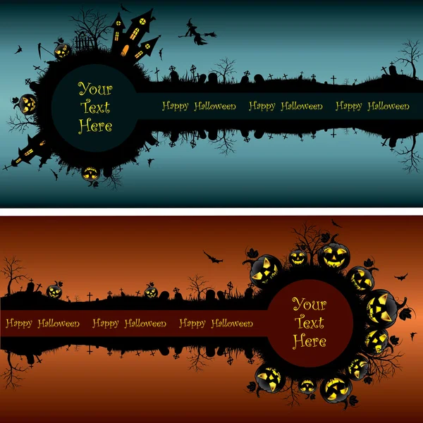 Conjunto de banners de Halloween —  Vetores de Stock