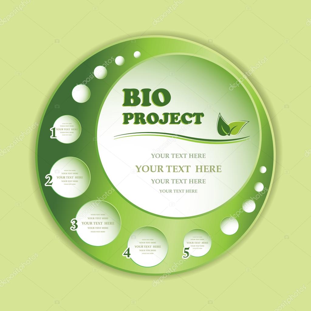 Green bio project banner isolated.