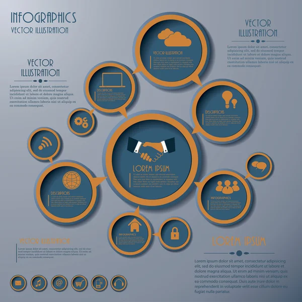 Infografiki komunikacji. szablon projektu. wektor wektor — Wektor stockowy